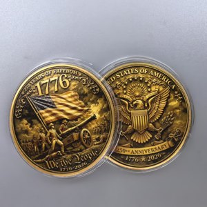 Pièce de collection commémorative 3D de la Guerre Révolutionnaire et du Grand Sceau, Pièce de défi du 250e anniversaire des États-Unis, Vente en gros - Product Image 1