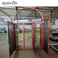 Ventanas Arqueadas de Diseño Francés, Ventanas Fijas con Aislamiento, Ventanas de Aluminio Europeas con Arco para Casa
