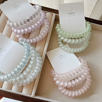 Attaches-cheveux en spirale OEM en forme de fil téléphonique, vente en gros, logo personnalisé, couleurs variées, élastiques pour queue de cheval, accessoires capillaires