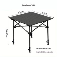 Höhenverstellbarer Outdoor-Klapptisch Verstärkter Tragbarer Camping-Picknick-Eierroll-Tisch Rechteckig mit Klappbaren Beinen