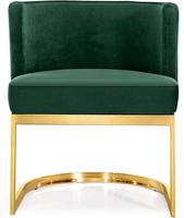 Fauteuil d'appoint moderne en velours noir avec base en forme de C dorée polie pour salon