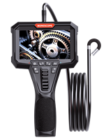 Endoscope industriel flexible à col de cygne 5,5 mm/6,2 mm avec écran IPS 4,3 pouces, caméra 10 MP, rotation à 210°, éclairage LED 200W, IP67