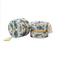 Étui à bijoux cylindrique en papier kraft biodégradable et recyclable, couleur personnalisée, finition velours, pour collier et bague