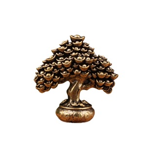 Brass Money Tree Ornament Small Copperware Chinese Style Home <b>Decor</b> Tabletop Sculpture - Product Image 5