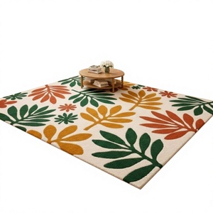 Tapis d'appoint en laine tufté à la main ITHL, motif géométrique moderne, antidérapant, résistant aux taches, à poils ras, pour salon/salle à manger, vente en gros - Product Image 1