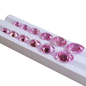 Cadermay Pink Synthetic Gemstone Oval Loose Stone For Jewelry Making 7x9mm To 12x14mm - Product Image 5