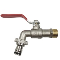 Levier à longue poignée Robinet d'eau sphérique en laiton Robinet de lavage de tuyau en zinc