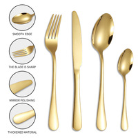 Lot de Gros de 24 Pièces en Acier Inoxydable 10/10 Couverts pour 6 Personnes, Ensemble de 4 Pièces Couteau Fourchette Cuillère, Vaisselle Sûre