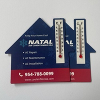 Termometer Kulkas Magnetik Bentuk Rumah Pengukur Suhu Celcius Fahrenheit Stiker Logo Cetak Warna
