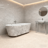 Bañera independiente de mármol natural, bañera de masaje adecuada para villas u hoteles