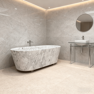 Freistehende Badewanne aus Naturmarmor, Einweich- und Massagebadewanne, Geeignet für Villen oder Hotels - Product Image 2