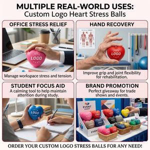 Custom logo Stress Relief Promotional <b>Gifts</b> PU Soft Foam Stress Relief Squeeze Toys Heart Stress Relief Balls - Product Image 5