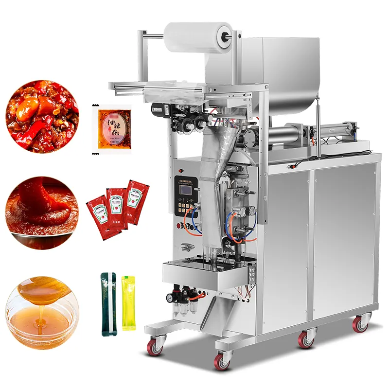 High-Speed Automatic Ketchup Packing Machine for Small Pouch Liquid Foods for Butter Honey Sauce Paper Packaging Material