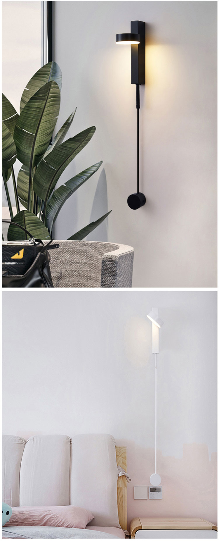 Modern Nordic  Indoor Hotel Guest Living Room Beside Dimming Deco LED Wall Sconce Light