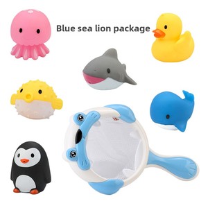 Juguetes <span class=keywords><strong>de</strong></span> Baño para Bebés, Lindos Juguetes Flotantes <span class=keywords><strong>de</strong></span> León Marino, Juego <span class=keywords><strong>de</strong></span> Juguetes <span class=keywords><strong>de</strong></span> Plástico y Goma con Bolsa <span class=keywords><strong>de</strong></span> Red, Juguetes Cognitivos Tempranos para Niños - Product Image 6