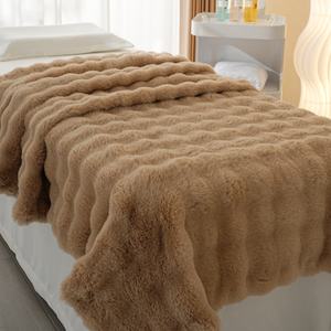 ผ้าห่มสีกากีเนื้อนุ่มพิเศษ อุ่นสบาย ขนฟูฟ่อง สำหรับโซฟา เตียงนอน - Product Image 6