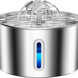 JiaBei Dispensador de Agua para Mascotas de Acero Inoxidable de 2.2L, Circulación Automática de Agua, Gran Capacidad, Bebedero para Perros y Gatos - Product Image 4