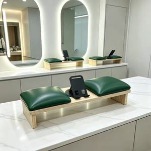 <b>Nail</b> <b>Tool</b> Armrest PU Leather Soft High-Density Sponge Hand Pillow Cushion with Solid Wood Bracket Anti-slip Mat - Product Image 3