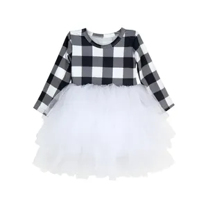 SQ-016-ZXL Noir Blanc À Carreaux De Noël robe De Soirée princesse bébé