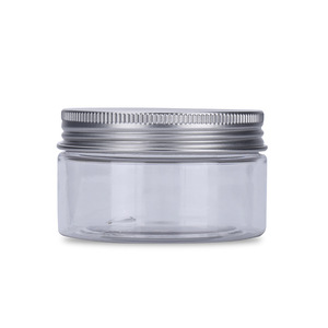 Transparent Pet <b>Plastic</b> Bottle 100Ml Wide Mouth Screw Cap Cosmetic <b>Packaging</b> Cylinder Shape Silver Aluminum Lid - Product Image 4