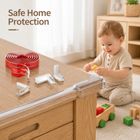 Protection d'angle transparente pour bébé, bande de protection personnalisable, protège-bords de table, sécurité, souple, auto-adhésif, ensemble de protection d'angle
