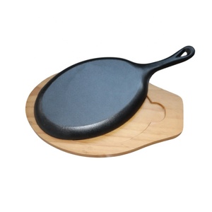 مقلاة حديثة مفردة الصب مع صينية خشبية لشواء السمك على شكل ستليك - Product Image 3