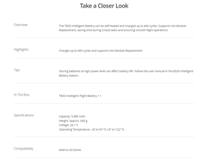 Batterie de vol intelligente TB30 5880 mAh pour la série Matrice 30 M30 M30T avec échange à chaud auto-chauffant - Product Image 4