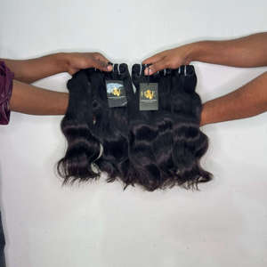 Extensions de cheveux indiens ondulés en gros, fournisseurs de mèches de cheveux humains indiens bruts ondulés non traités avec cuticules alignées - Product Image 2