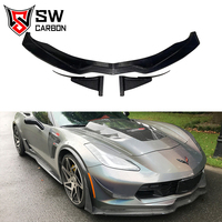 Kit carrosserie en fibre de carbone pour Chevrolet Corvette C7 2013-2019 avec lèvre avant, jupes latérales, diffuseur arrière et spoiler – Pièces automobiles