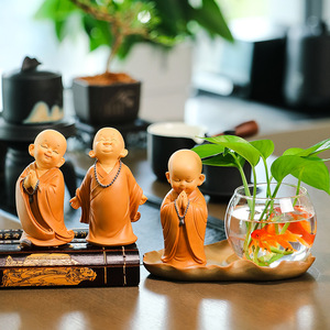 Figura de Monje Zen de Resina, Estilo de Dibujos Animados, Decoración para el Hogar, Decoración para Mesa de Té, Regalo - Product Image 4