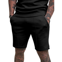 Pantalones Cortos Deportivos Casuales para Hombre, de Cintura Media, Color Sólido, 100% Poliéster