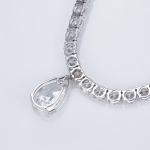 Joyería Messi Personalizada MSN-943, Collar de Moda para Mujer en Oro Blanco de 18k con Forma de Pera Redonda - Product Image 2