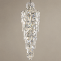 Lustre en cristal de design luxueux, grande suspension lumineuse sur mesure pour hall d'hôtel, villa, salle à manger, éclairage intérieur