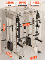 Cage de puissance multifonctionnelle avec système à double poulie 70kg Rack de squat Smith Machine-Station d'exercice double de qualité supérieure