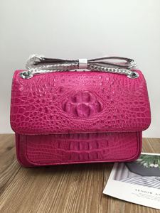 Crocodile leather crossbody bag Top handle box bag Go-to work shoulder bag Date night crossbody bag - Product Image 5