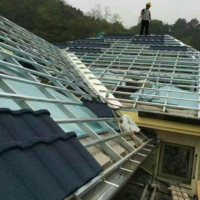 Tuiles de toit en métal revêtues de pierre de qualité supérieure, belles et résistantes aux intempéries pour les maisons et les villas