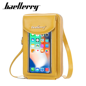 กระเป๋าใส่โทรศัพท์สำหรับผู้หญิง Baellerry ทรงสี่เหลี่ยมแนวตั้ง ซิปปิด หน้าจอสัมผัสได้ สะพายข้าง สีเหลือง - Product Image 1