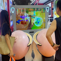 Juego Interactivo de Empujar Pelotas con Sensor de Movimiento, Máquina de Juego Interactiva, Equipo Interactivo con 1 o 2 Pelotas Opcionales para Parques Infantiles Interiores