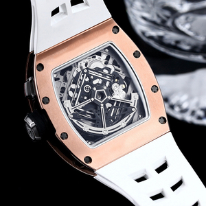 Reloj Mecánico de Lujo, Elegante, Unisex, Blanco, Luminoso, Deportivo, Casual, con Tourbillon, Esqueleto, Resistente al Agua, para Negocios - Product Image 3