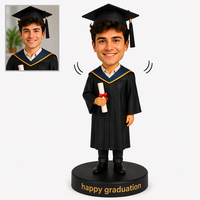 Figurine de diplômé personnalisée avec photo, en résine faite à la main, souvenir unique pour la cérémonie de remise des diplômes