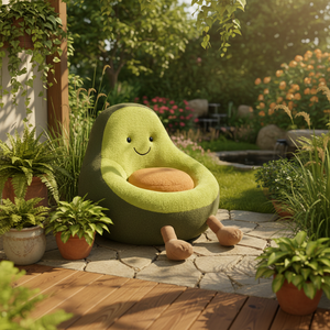 Serie de diseño de forma de fruta, muebles suaves para salón, decoración para sala de estar, tapicería de tela con aspecto de aguacate, sofá individual, silla - Product Image 1