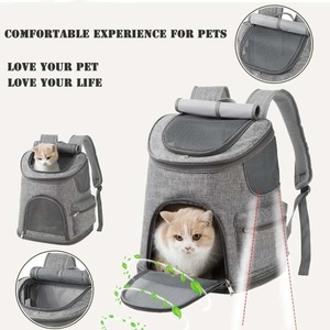 Mesh <b>Pet</b> <b>Carrier</b> Backpack Polyester Material Breathable Design Fashion Style Outdoor Dog <b>Carrier</b> Bag Gray Color - Product Image 6