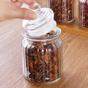 Glass Cookie kẹo Penny Bộ 2 lọ cũ Fashioned rõ ràng Vòng thực phẩm lưu trữ container với kính nắp