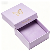 Boîte cadeau télescopique mate personnalisée avec logo, impression dorée, design floral, boîte de rangement carrée vide pour bijoux en papier