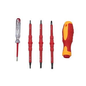 Jeu de tournevis isolés double usage avec testeur de tension, en acier au chrome-vanadium, kit d'outils domestiques, étui rigide, garantie 1 an, OEM disponible - Product Image 3