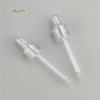 Pipette en plastique lisse transparente 18/410 personnalisée compte-gouttes en PVC avec bouchon de bouteille en verre lisse