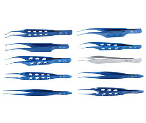 Set Forceps Bedah Mata yang Dapat Digunakan Kembali dan Bersertifikat CE: Forceps Jahitan Kornea, Jaringan, Jeweler & Martin untuk Oftalmologi - Product Image 1