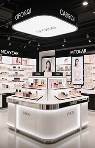 M & S Nhà Máy Cung Cấp Có Thể Điều Chỉnh Cửa Hàng Mỹ Phẩm Đảo Truy Cập LED Chiếu Sáng Trang Điểm Nến Cửa Hàng Hiển Thị Kệ - Product Image 2