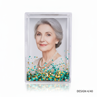 Cadre photo liquide pailleté plastique transparent acrylique flottant eau scintillante cadre photo boule à neige personnalisé cadeau personnalisé