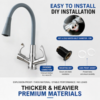 Robinet d'eau en plastique chromé 2026 avec logo personnalisable, tuyau flexible en PVC, pulvérisation double mode – Vente en gros directe fabricant